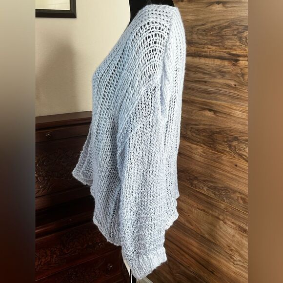 Wild Fable | Baby Blue Open Knit Oversized Cardigan | Size Large - Picture 3 of 8